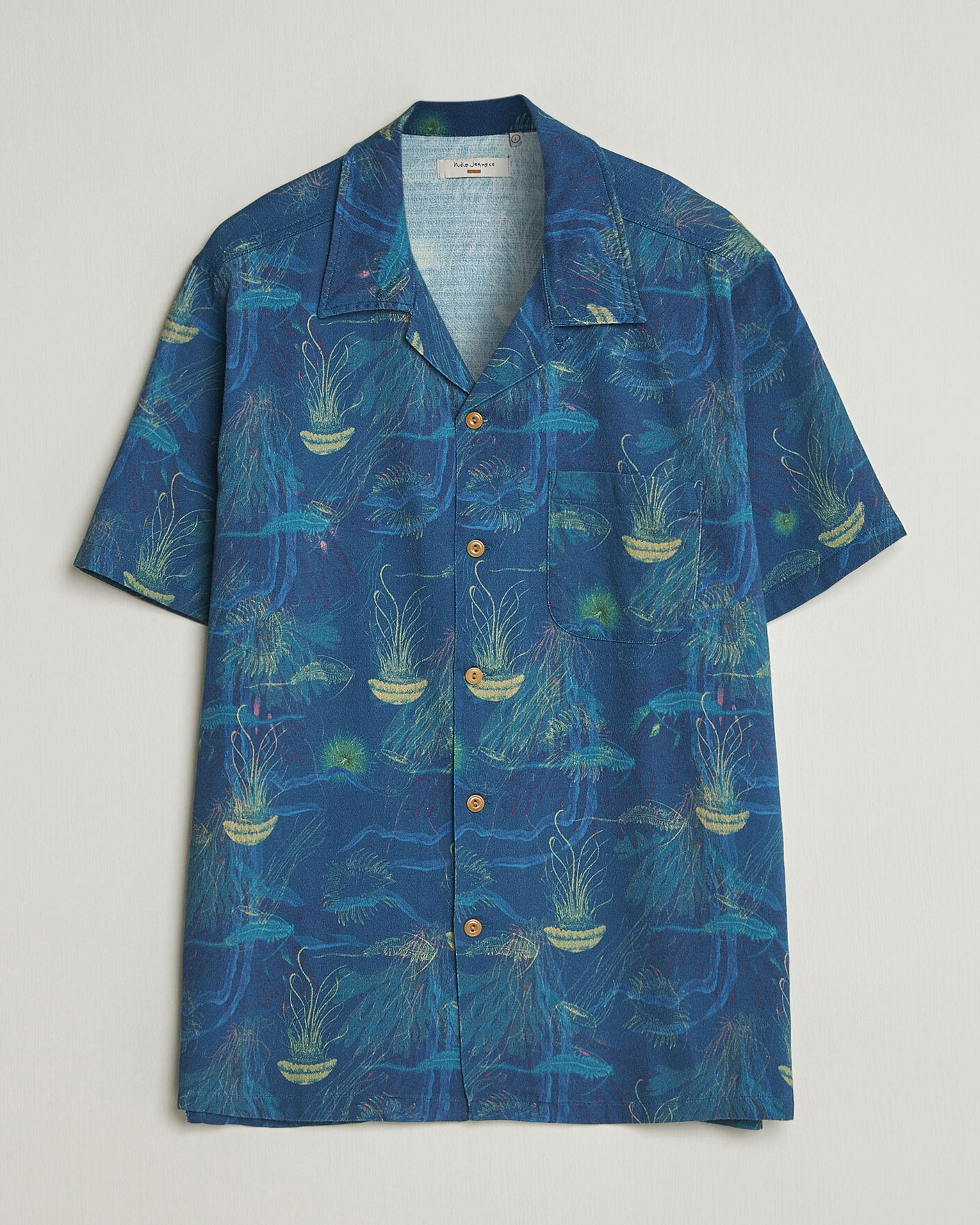 Herre | Skjorter | Nudie Jeans | Arvid Hawaii Shirt Deep Sea