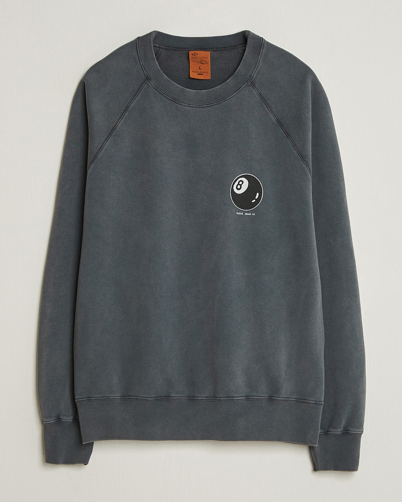 Herre | Trøjer | Nudie Jeans | Palle Printed Crew Neck Sweatshirt Antracite