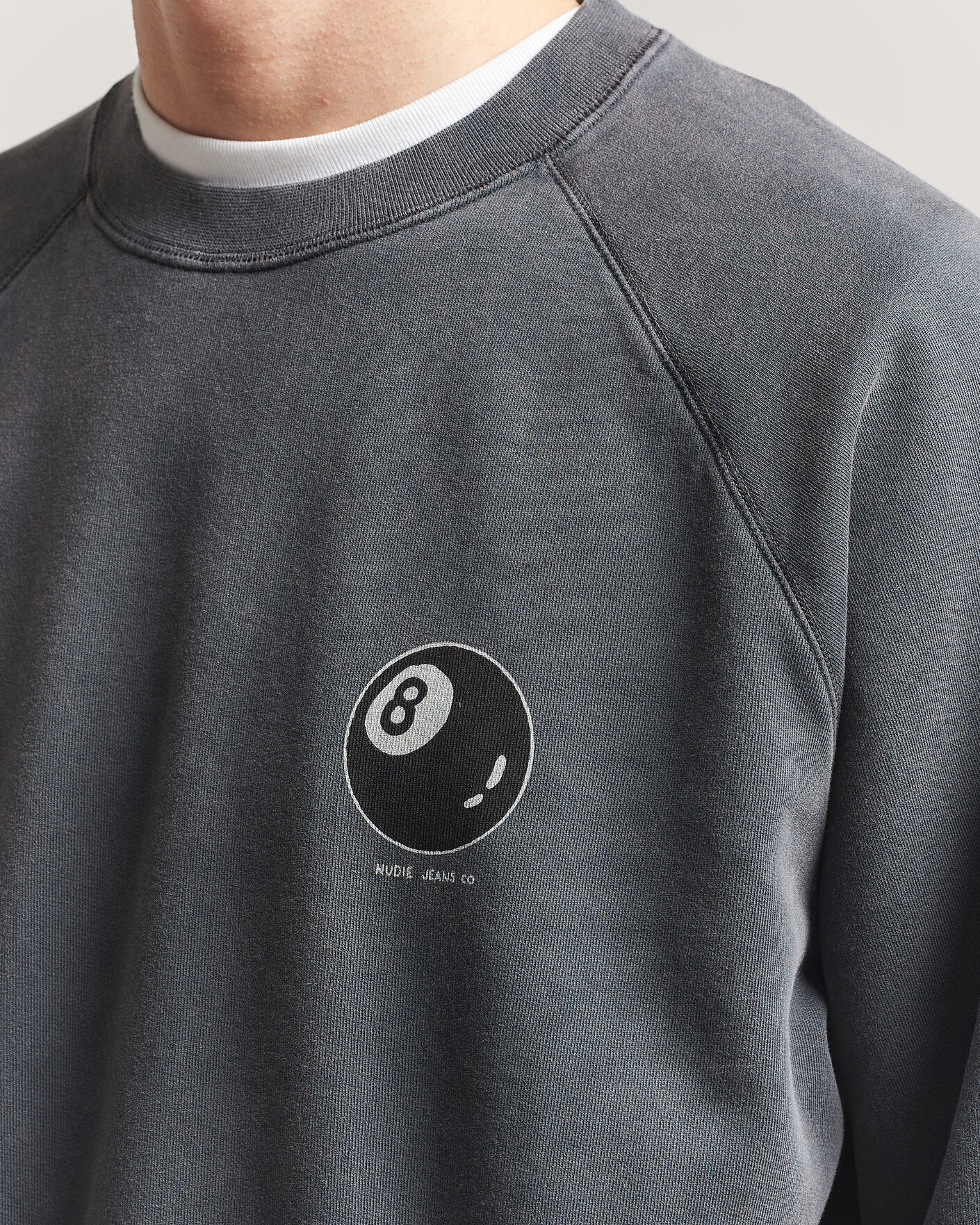 Herre | Trøjer | Nudie Jeans | Palle Printed Crew Neck Sweatshirt Antracite