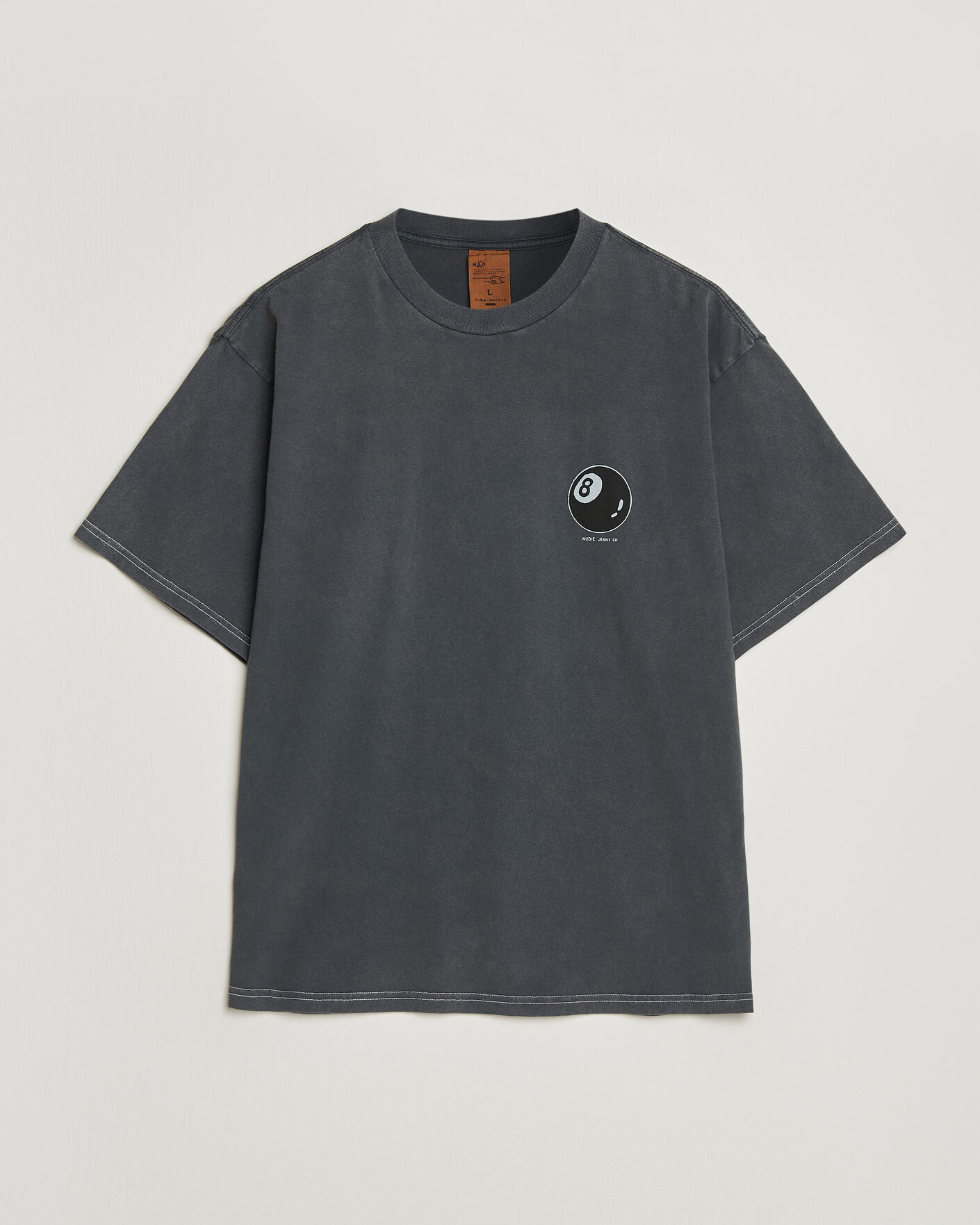 Herre | T-Shirts | Nudie Jeans | Koffe Printed T-Shirt Antracite