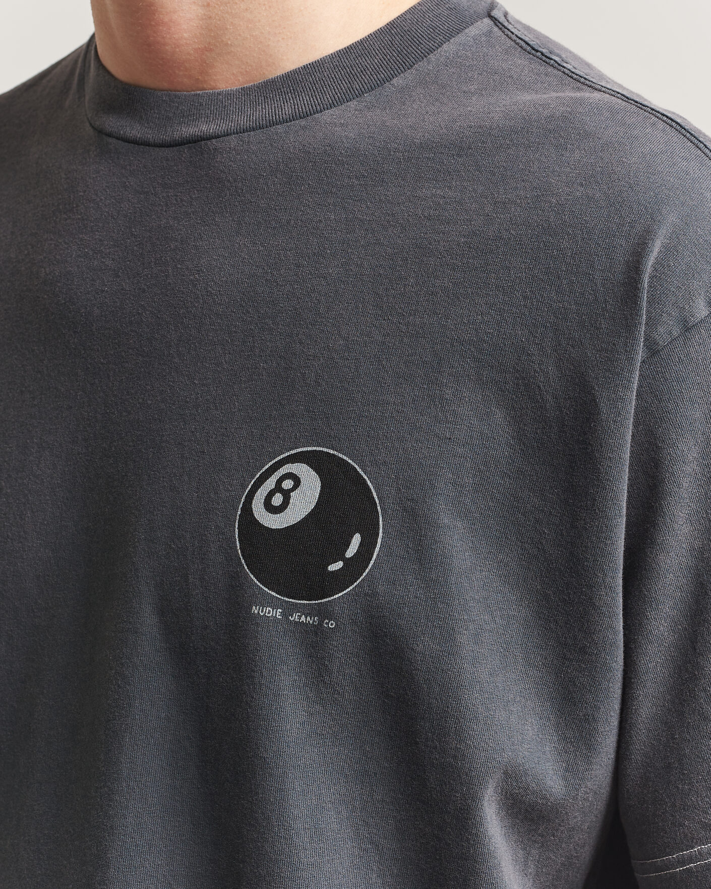 Herre | T-Shirts | Nudie Jeans | Koffe Printed T-Shirt Antracite