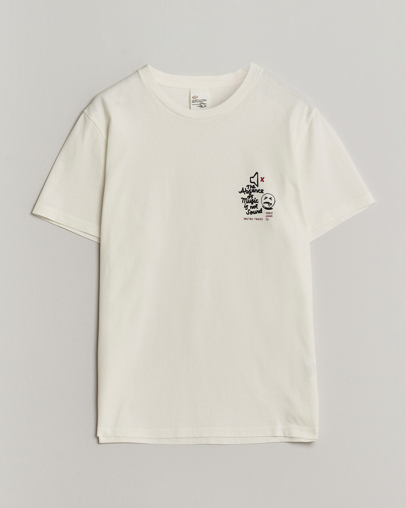 Herre | T-Shirts | Nudie Jeans | Roy Printed T-Shirt Chalk White