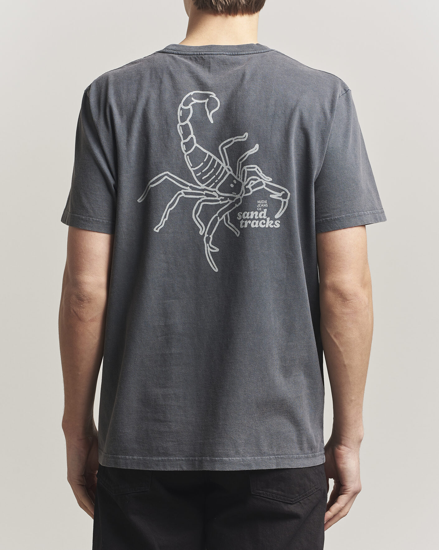 Herre | T-Shirts | Nudie Jeans | Roy Printed T-Shirt Antracite