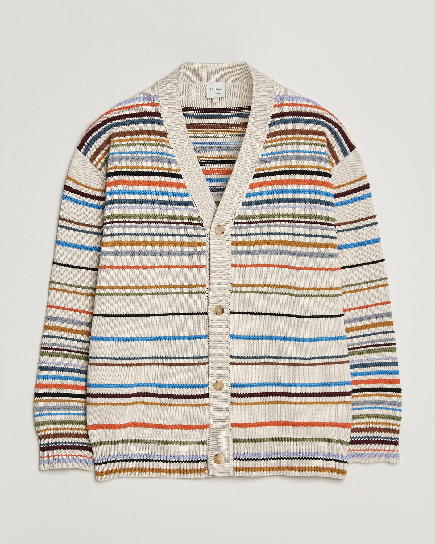 Herre | Trøjer | Paul Smith | Signature Stripe Knitted Cardigan White