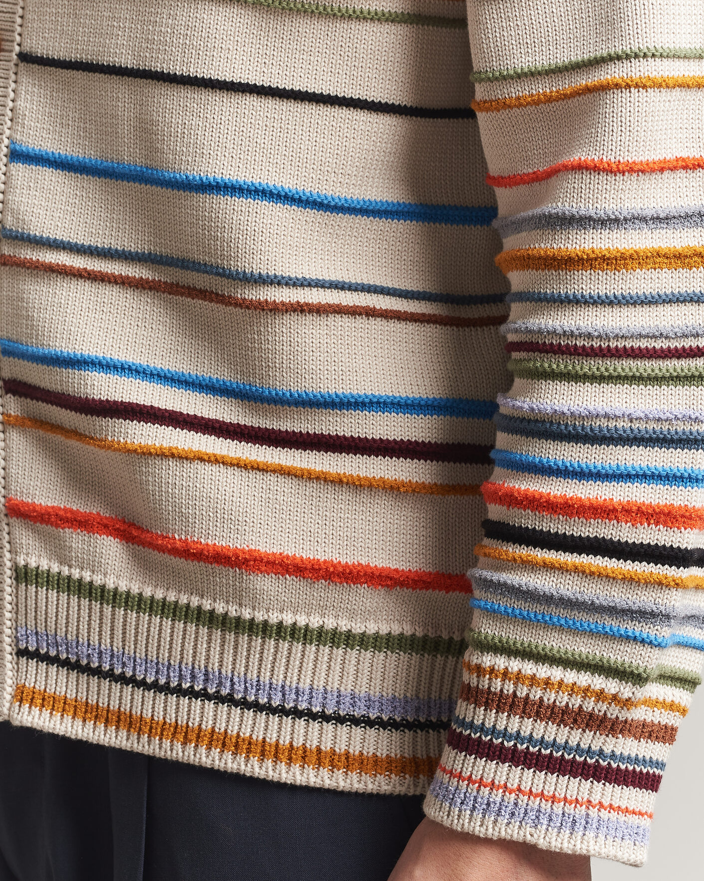 Herre | Trøjer | Paul Smith | Signature Stripe Knitted Cardigan White