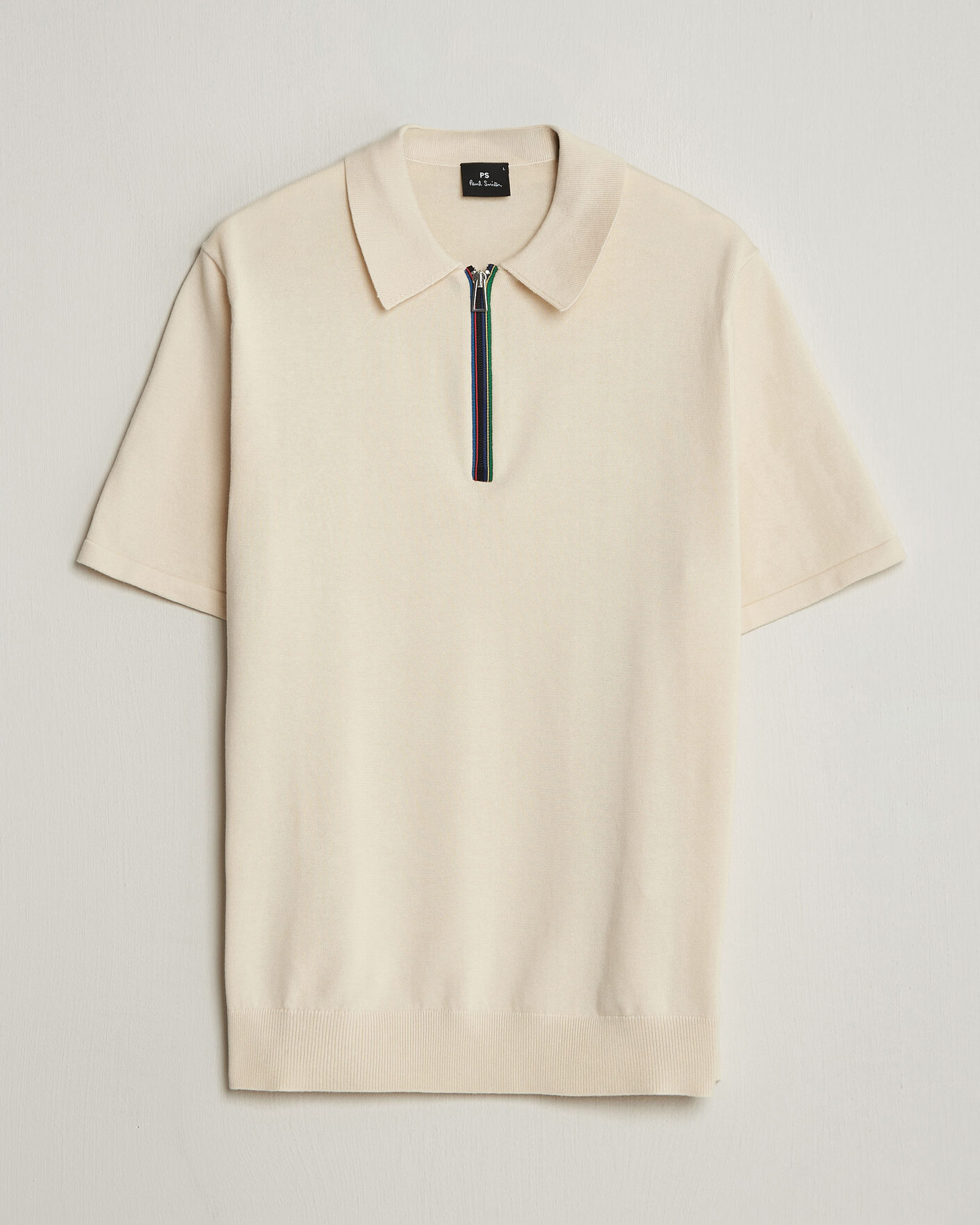 Herre | Polotrøjer | PS Paul Smith | Cotton Knitted Half Zip Polo Off White