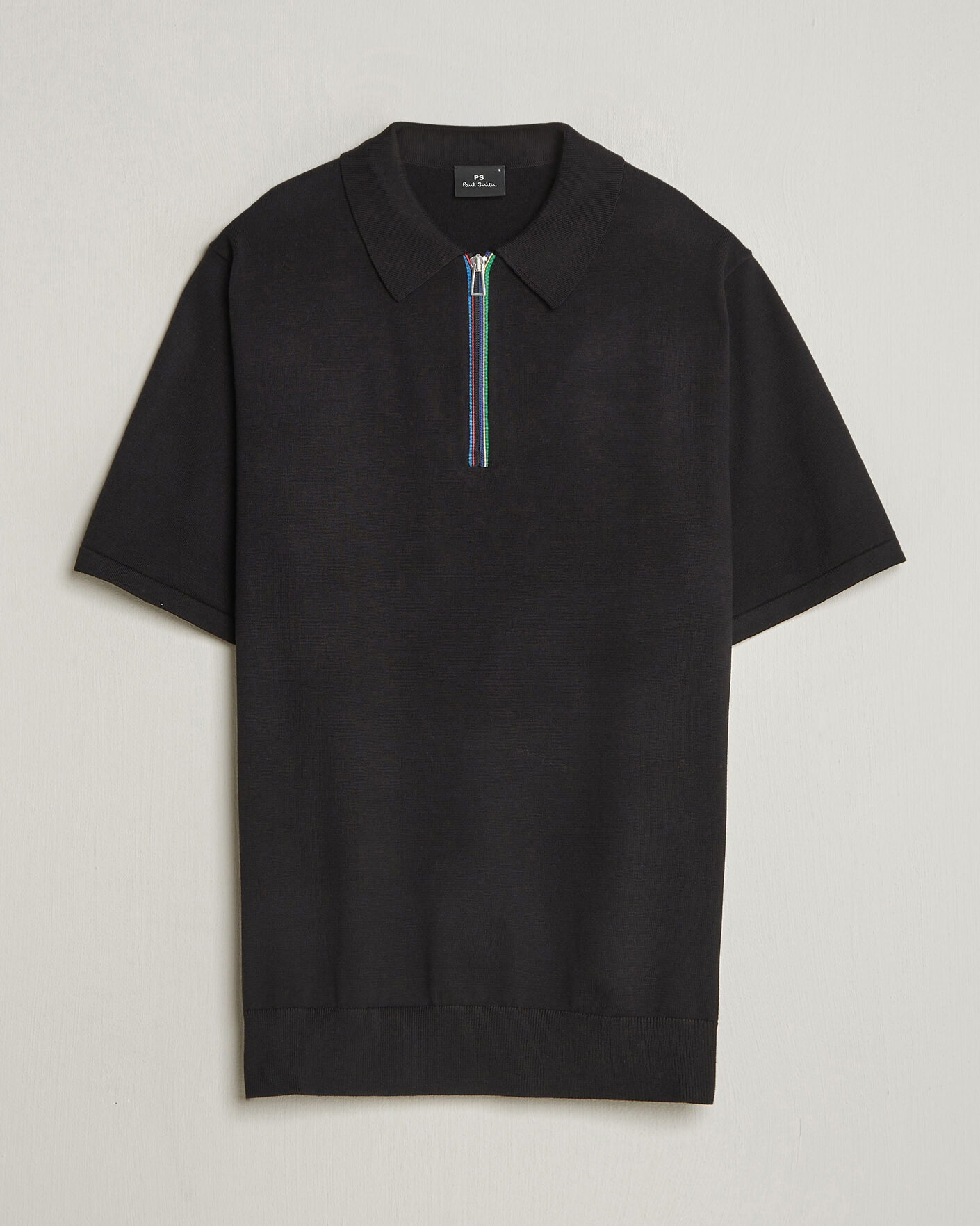 Herre | Polotrøjer | PS Paul Smith | Cotton Knitted Half Zip Polo Black