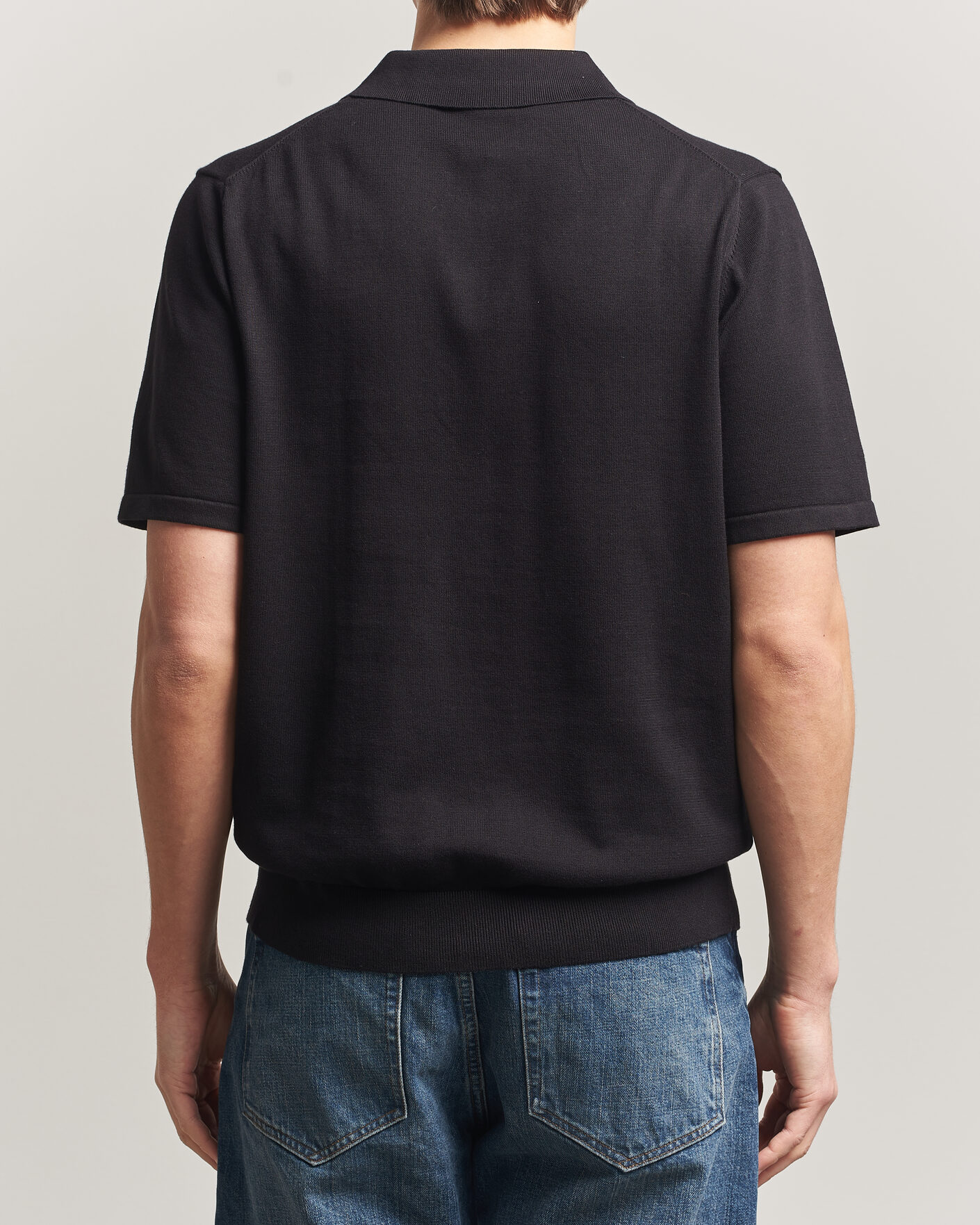 Herre | Polotrøjer | PS Paul Smith | Cotton Knitted Half Zip Polo Black