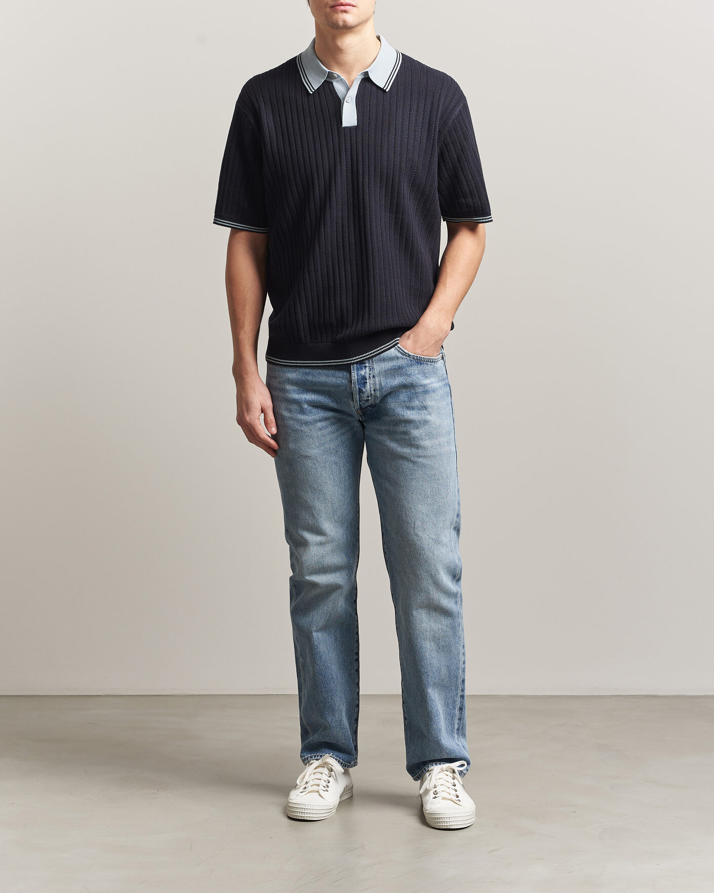Herre | Polotrøjer | PS Paul Smith | Cotton Knitted Polo Navy