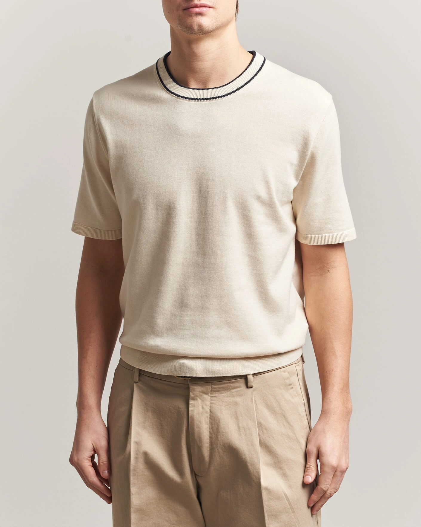 Herre | T-Shirts | PS Paul Smith | Cotton Knitted T-Shirt White