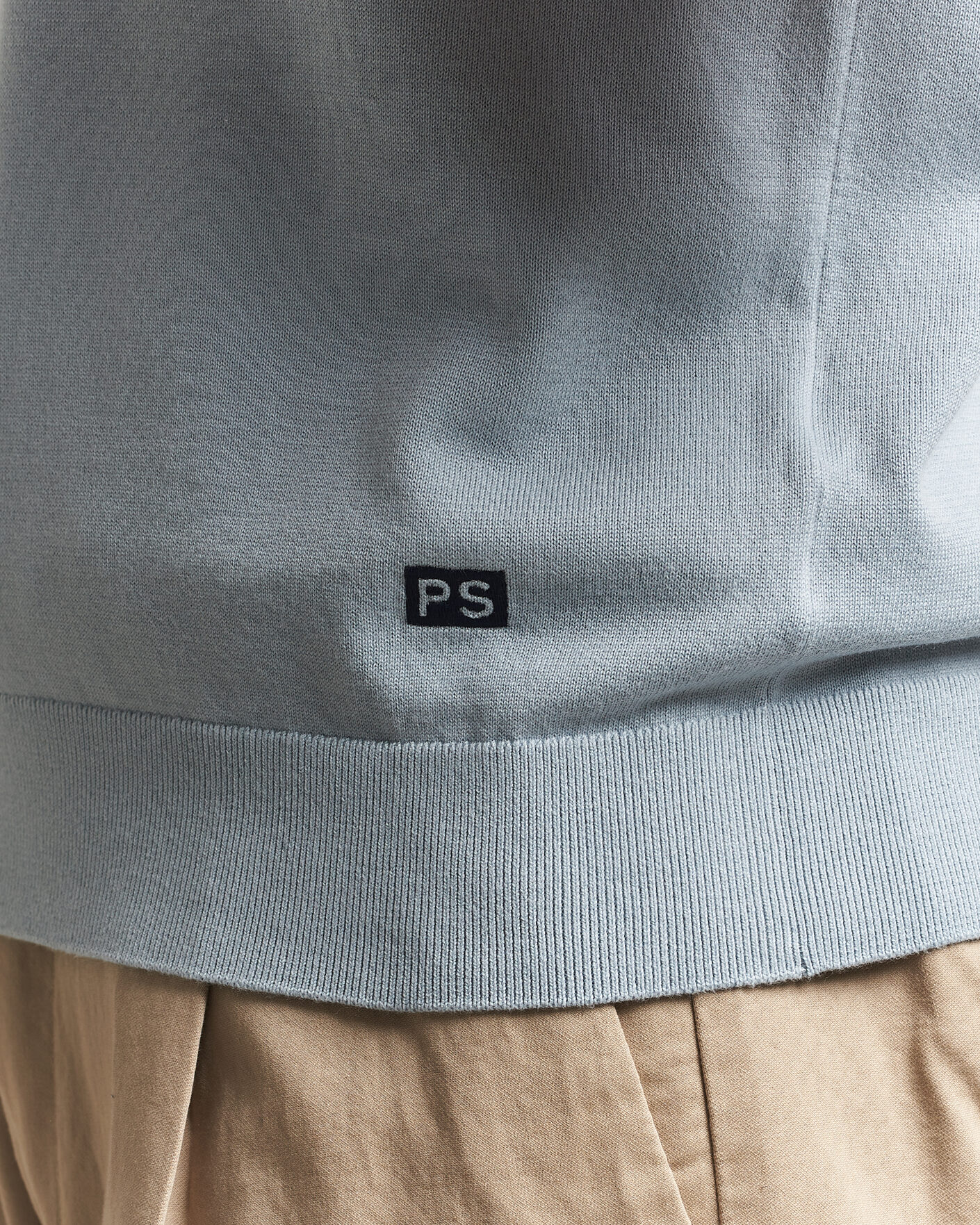 Herre | T-Shirts | PS Paul Smith | Cotton Knitted T-Shirt Light Blue