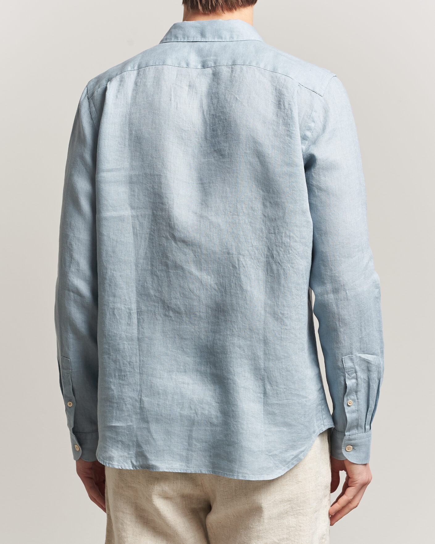 Herre | Skjorter | PS Paul Smith | Tailored Fit Linen Shirt Light Blue