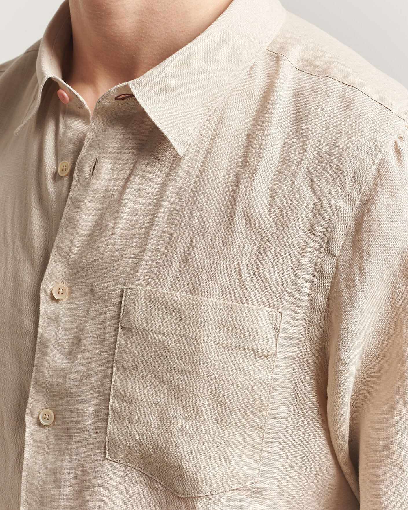 Herre | Skjorter | PS Paul Smith | Tailored Fit Linen Shirt Beige