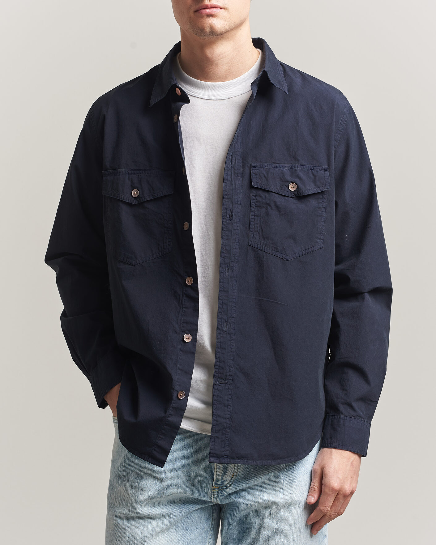 Herre | Skjorter | PS Paul Smith | Cotton Pocket Overshirt Navy