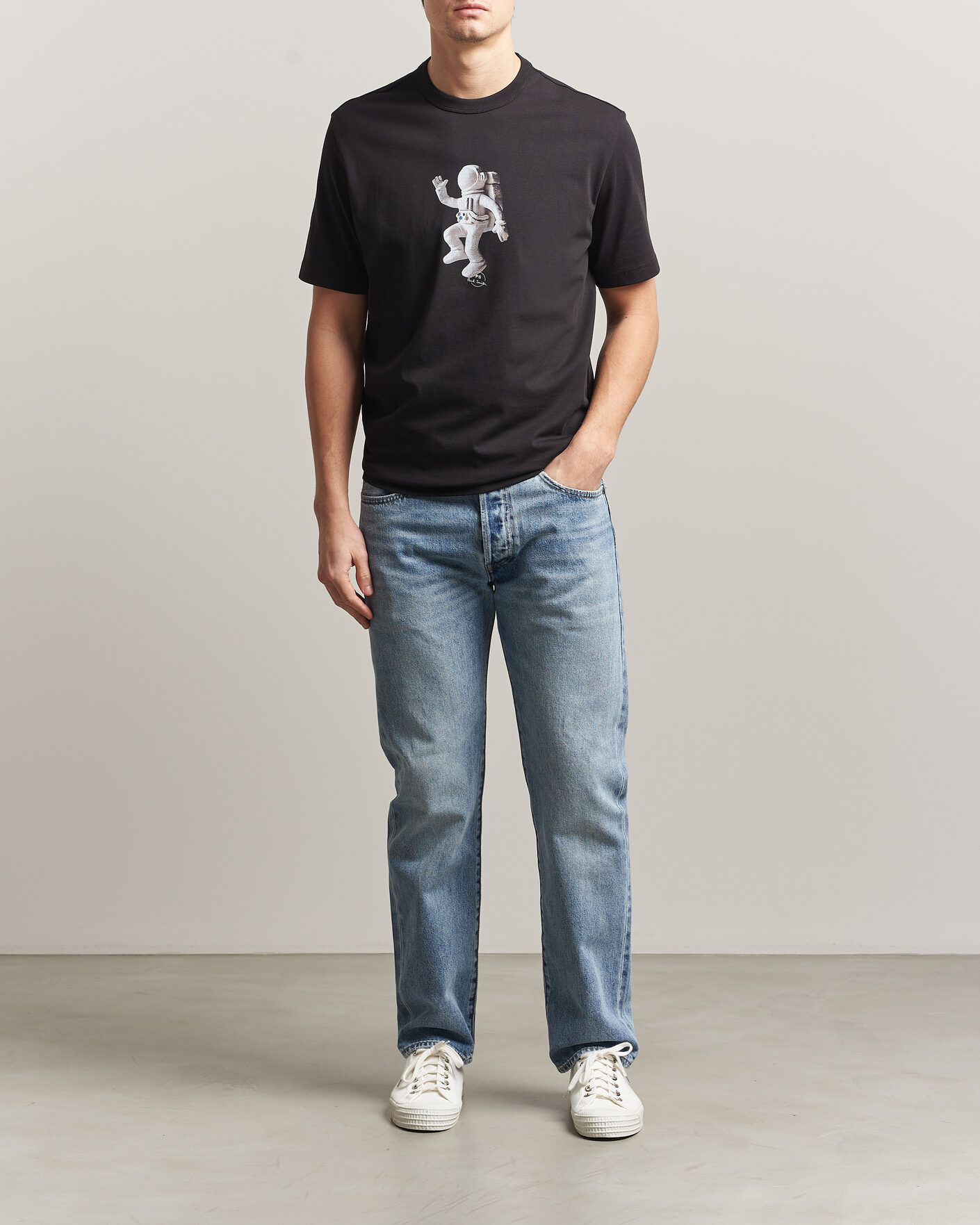 Herre | T-Shirts | PS Paul Smith | Astronaut Printed T-Shirt Black