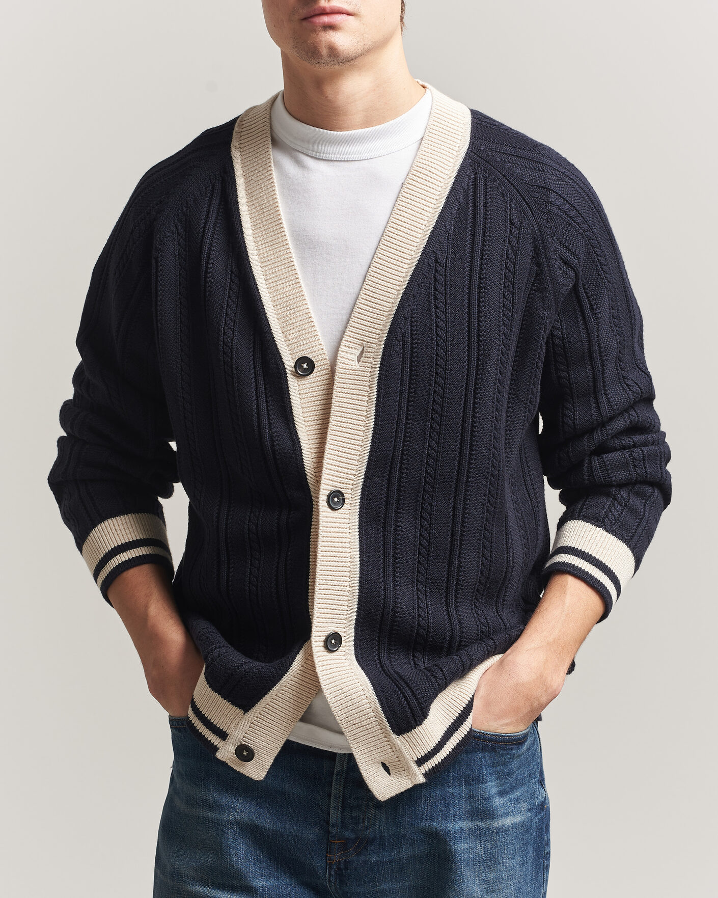 Herre | Trøjer | PS Paul Smith | Cotton Knitted Cardigan Navy