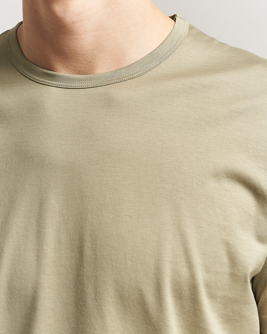 Herre | T-Shirts | Sunspel | Crew Neck Q82 Cotton T-Shirt Pistachio