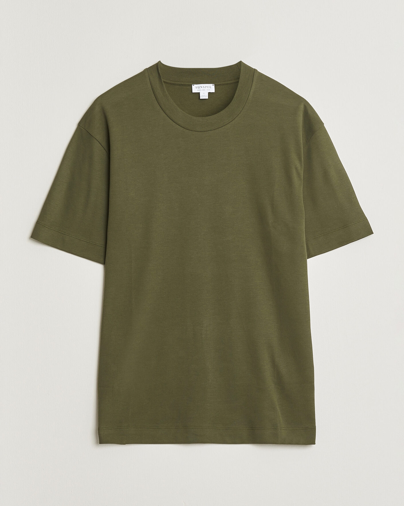 Herre | T-Shirts | Sunspel | Heavy Weight Supima Cotton T-Shirt Deep Olive