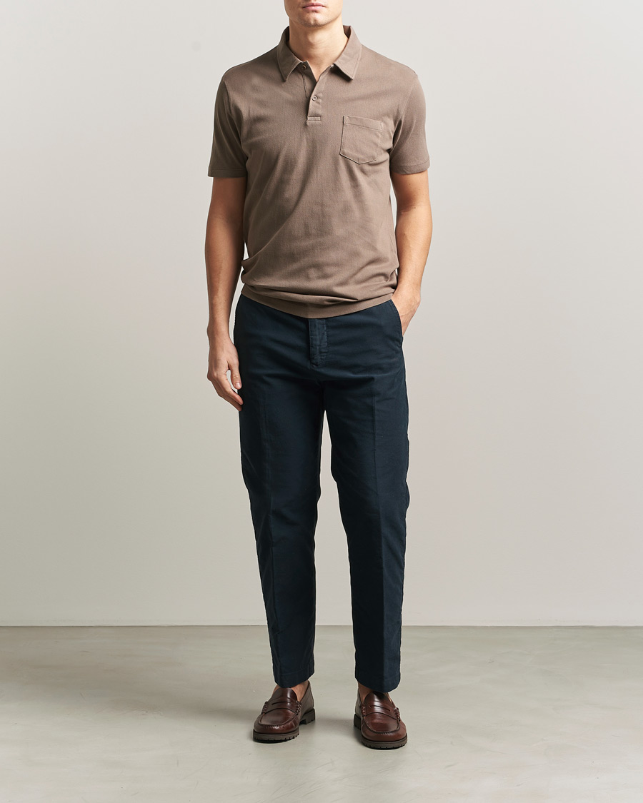 Herre | Polotrøjer | Sunspel | Riviera Polo Shirt Dark Cedar