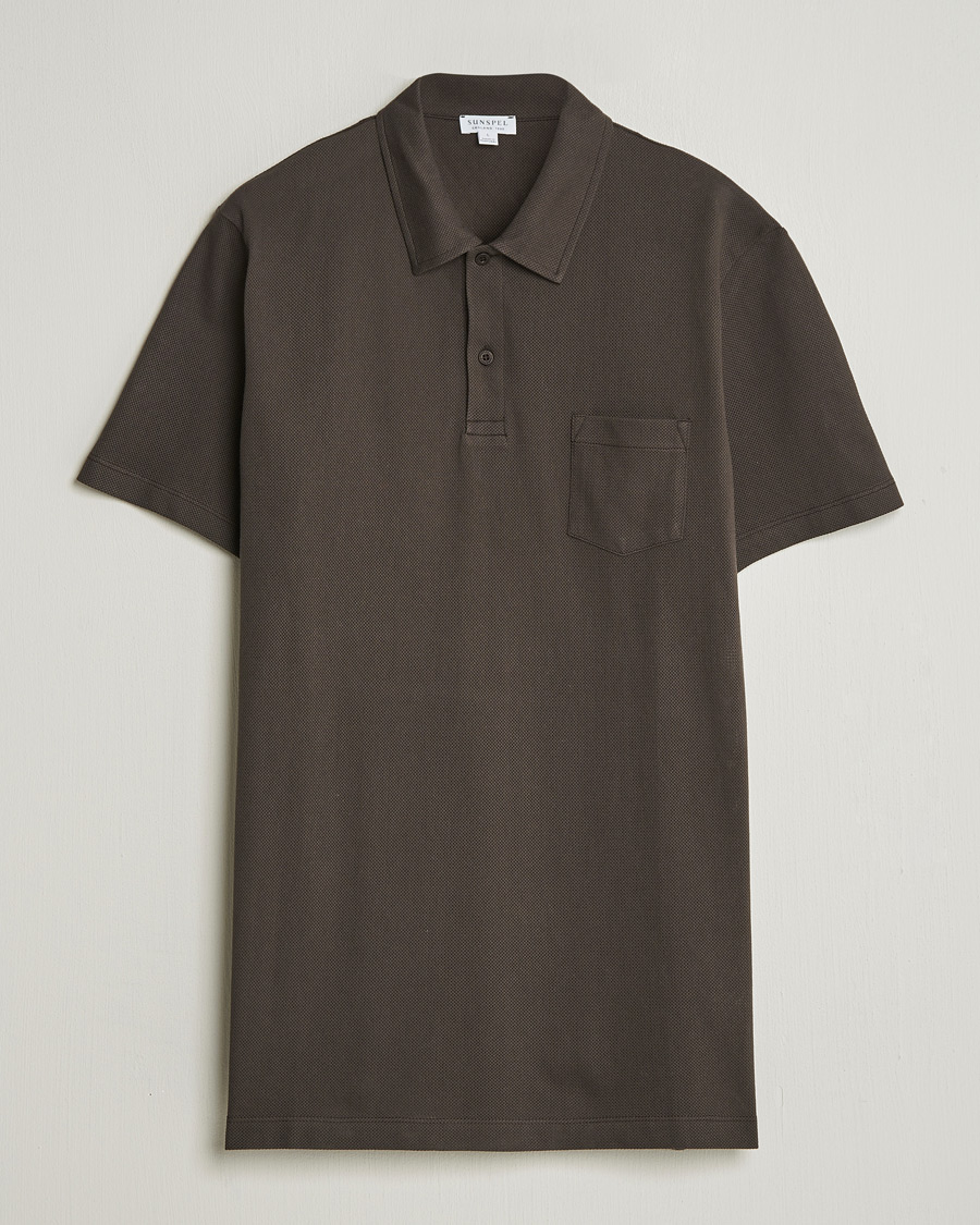 Herre | Polotrøjer | Sunspel | Riviera Polo Shirt Dark Chocolate