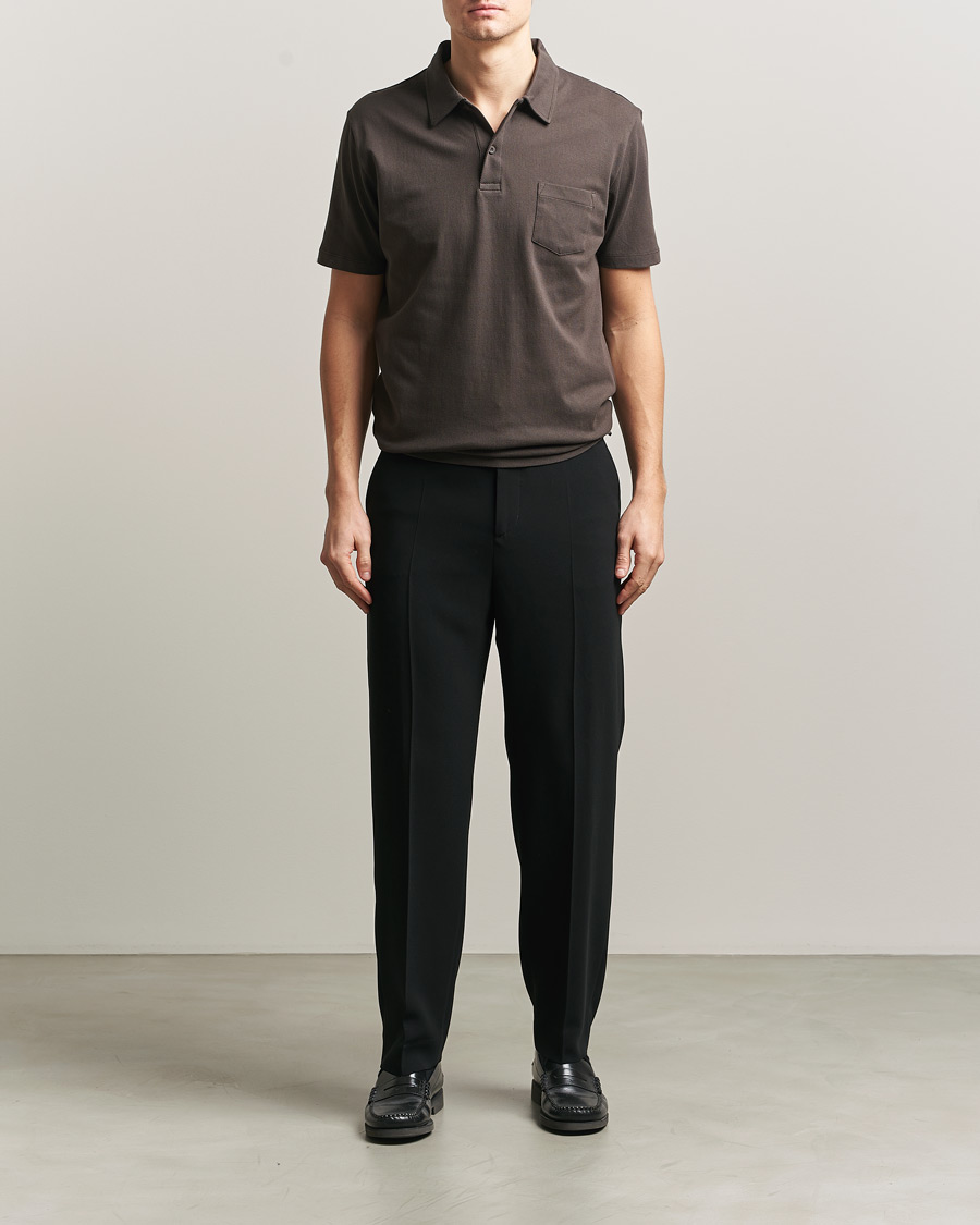 Herre | Polotrøjer | Sunspel | Riviera Polo Shirt Dark Chocolate