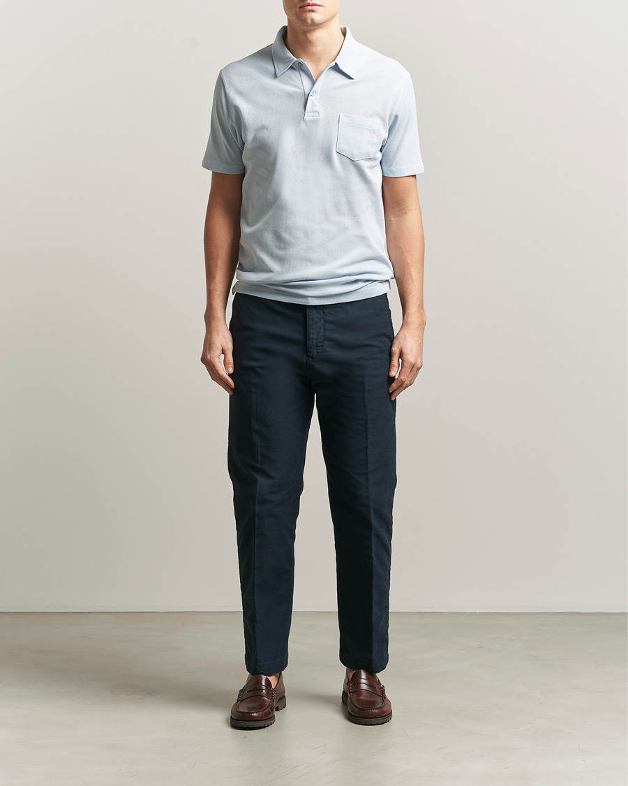 Herre | Polotrøjer | Sunspel | Riviera Polo Shirt Pastel Blue