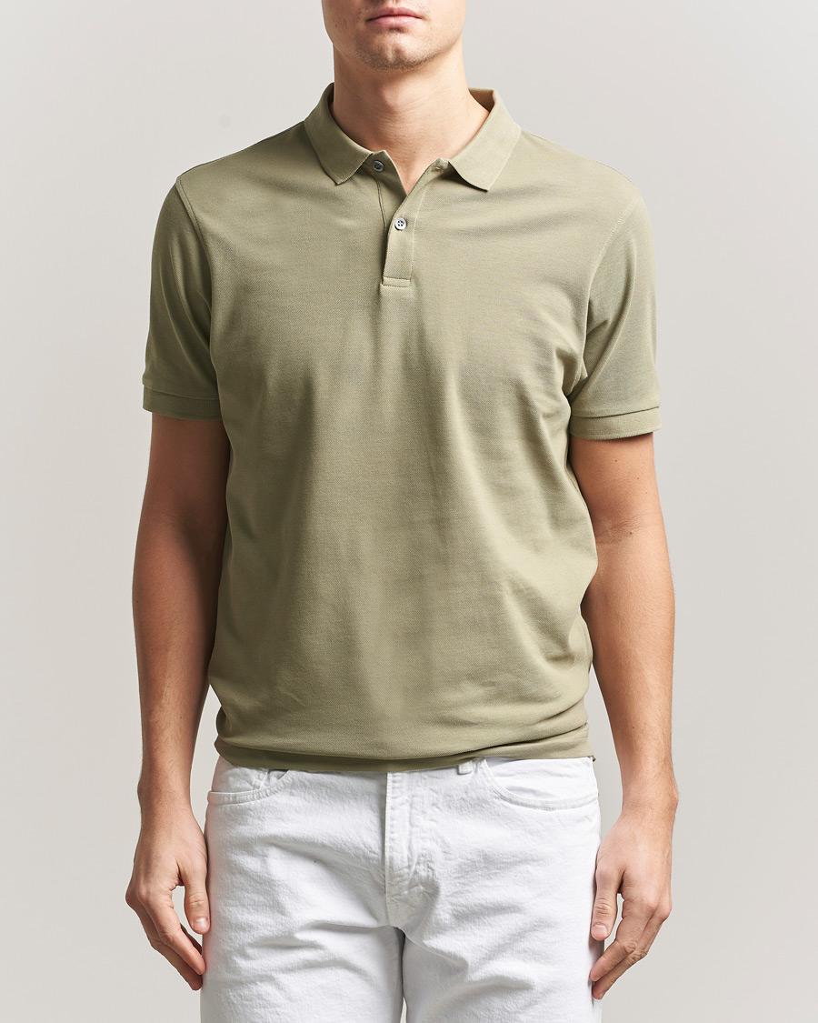 Herre | Polotrøjer | Sunspel | Supima Cotton Short Sleeve Pique Polo Pistachio