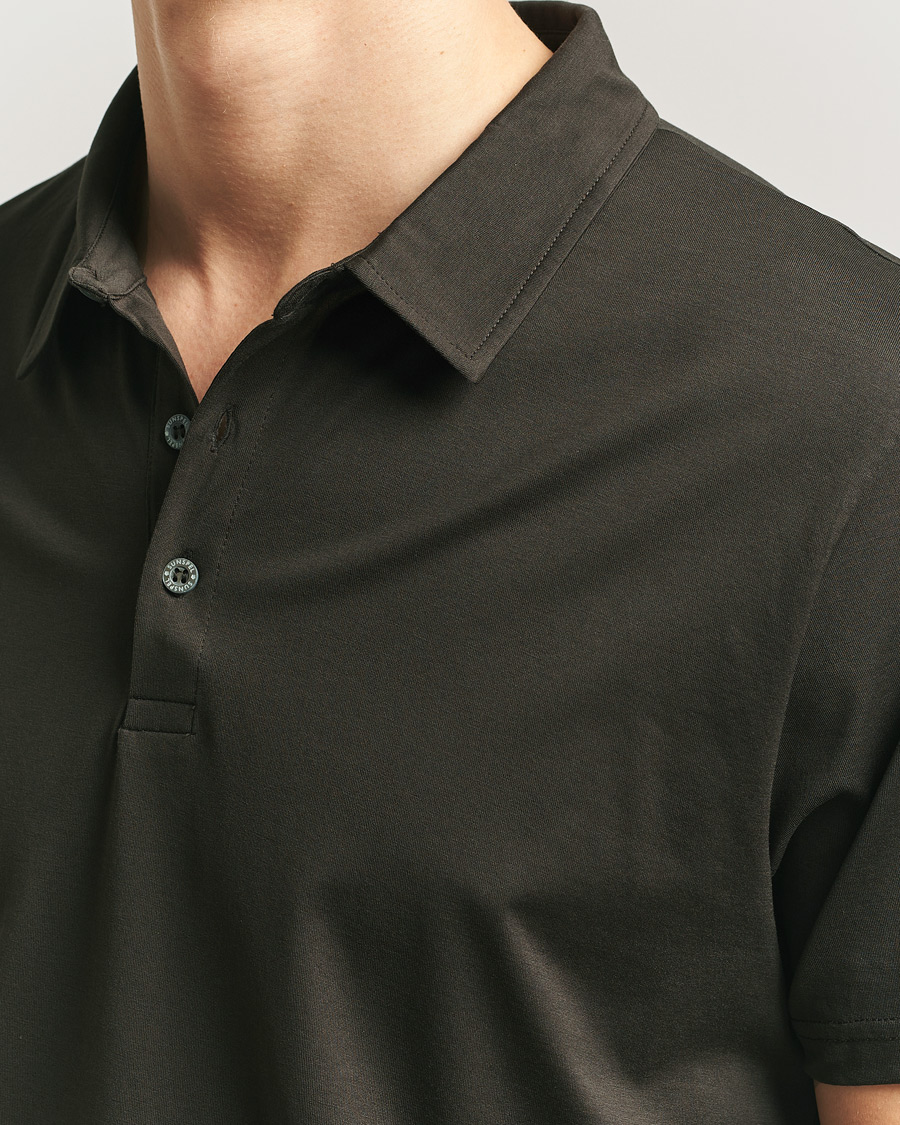 Herre | Polotrøjer | Sunspel | Cotton Jersey Polo Dark Chocolate
