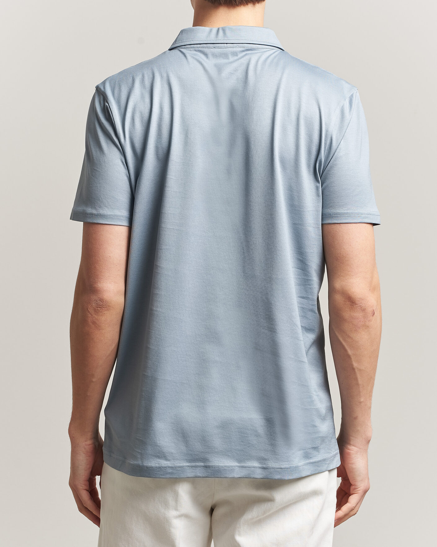 Herre | Polotrøjer | Sunspel | Cotton Jersey Polo Stone Blue