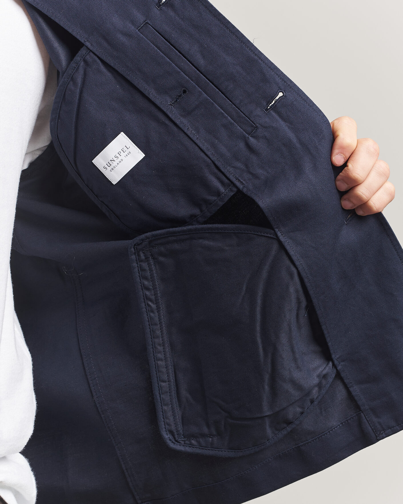 Herre | Jakker | Sunspel | Cotton/Linen Jacket Navy