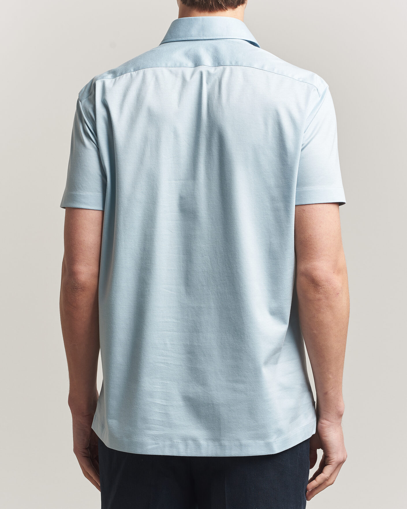 Herre | Polotrøjer | Kiton | Short Sleeve Jersey Polo Sky Blue