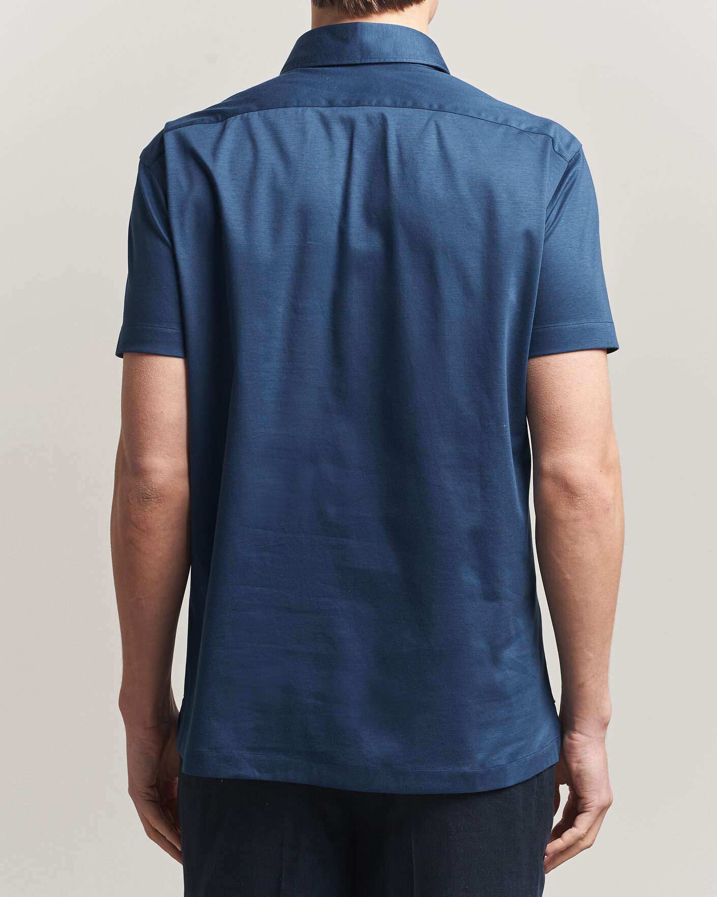 Herre | Polotrøjer | Kiton | Short Sleeve Jersey Polo Dark Blue