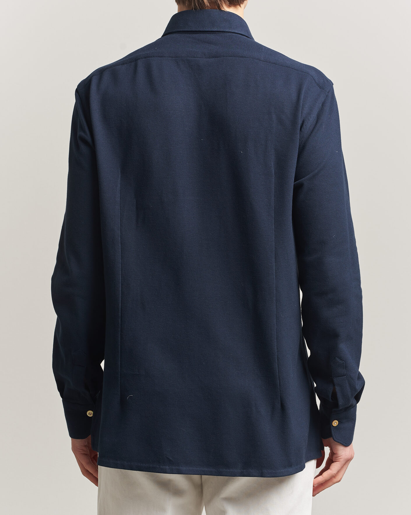 Herre | Skjorter | Kiton | Jersey Piquet Shirt Navy