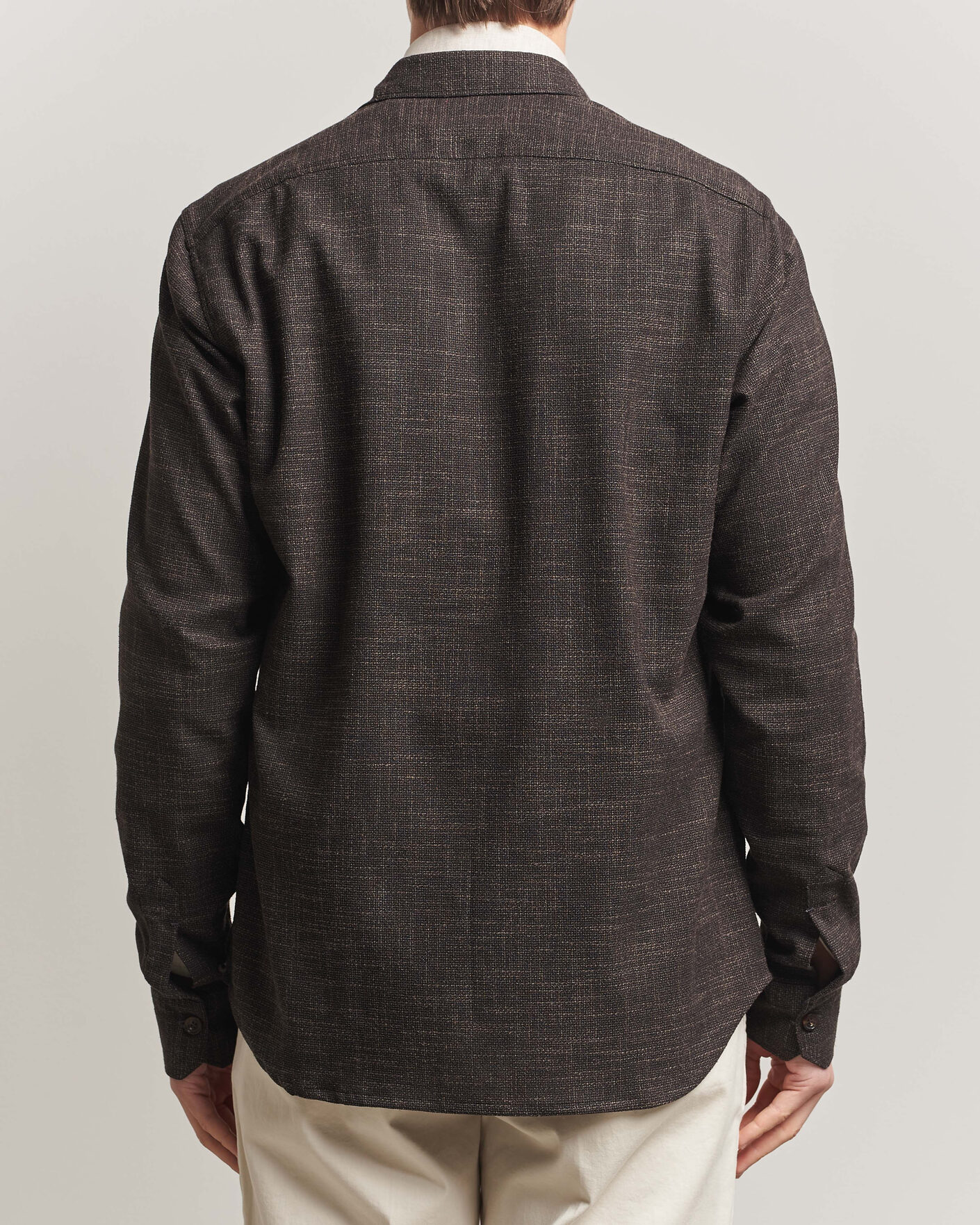 Herre | Skjorter | Kiton | Virgin Wool Overshirt Dark Brown