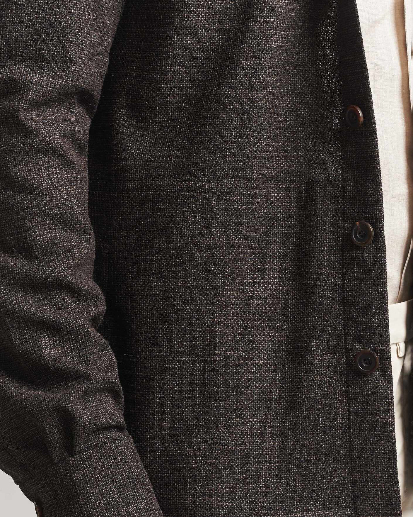 Herre | Skjorter | Kiton | Virgin Wool Overshirt Dark Brown