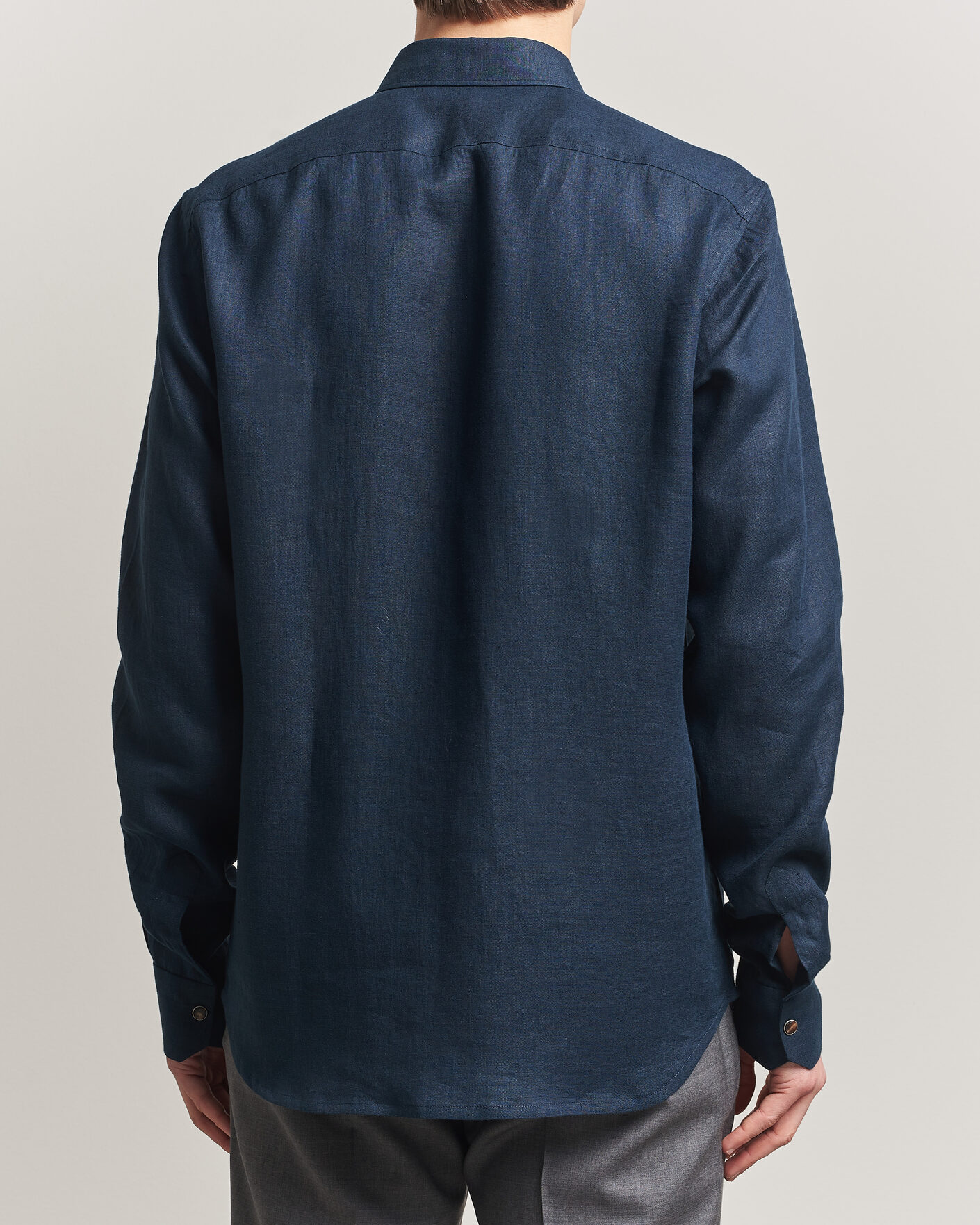 Herre | Skjorter | Kiton | Linen Overshirt Navy
