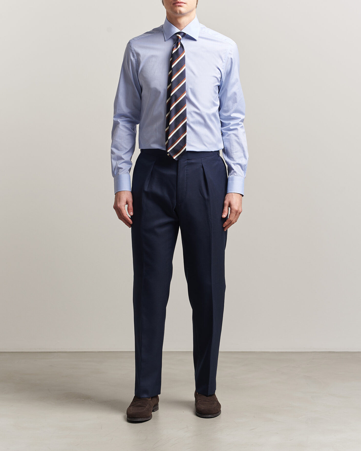 Herre | Skjorter | Kiton | Slim Fit Dress Shirt Light Blue