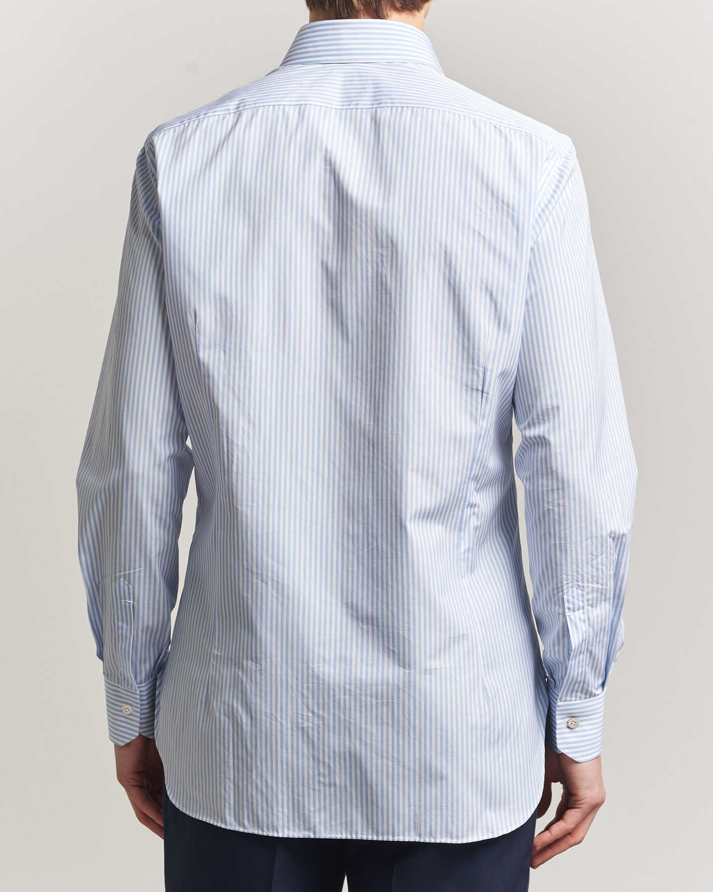 Herre | Skjorter | Kiton | Slim Fit Dress Shirt Light Blue Stripe