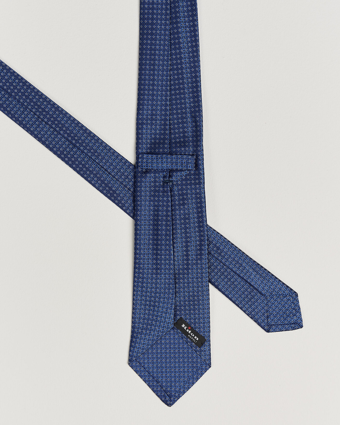 Herre | Slips | Kiton | Micro Structure Silk Tie Navy