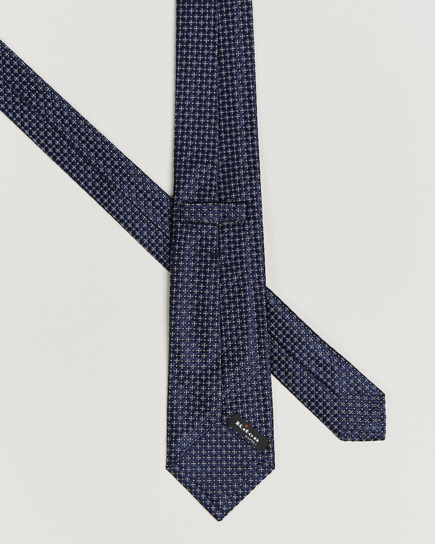 Herre | Kiton Flower Jacquard Silk Tie Navy | Kiton | Flower Jacquard Silk Tie Navy