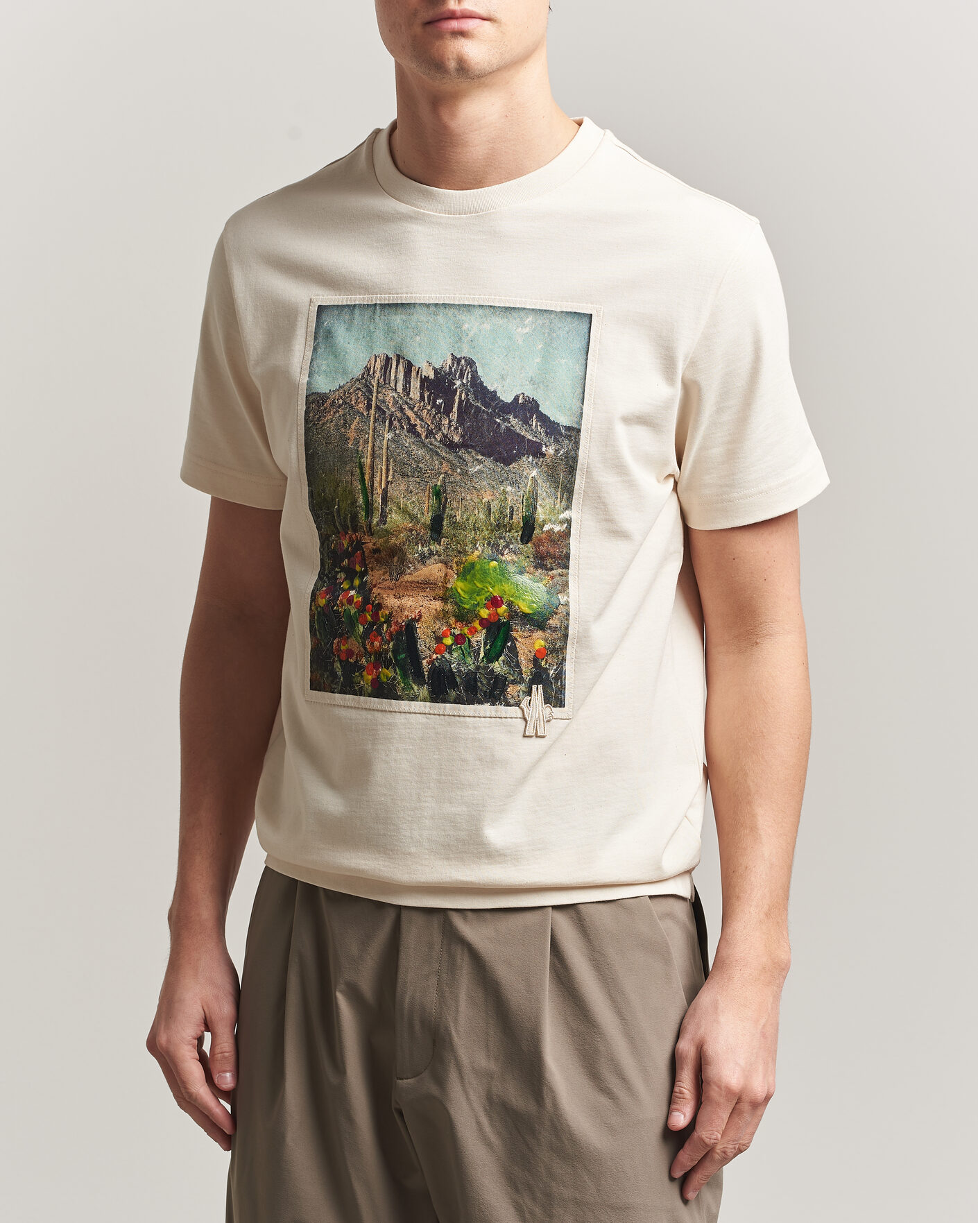 Herre | T-Shirts | Moncler Grenoble | Mountain Print T-Shirt Off White