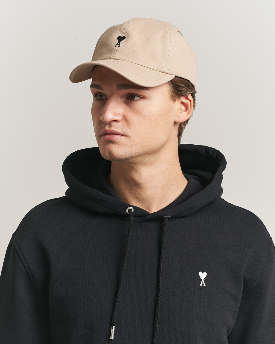 Herre | Hatte & kasketter | AMI | Black Heart Logo Cap Beige Taupe