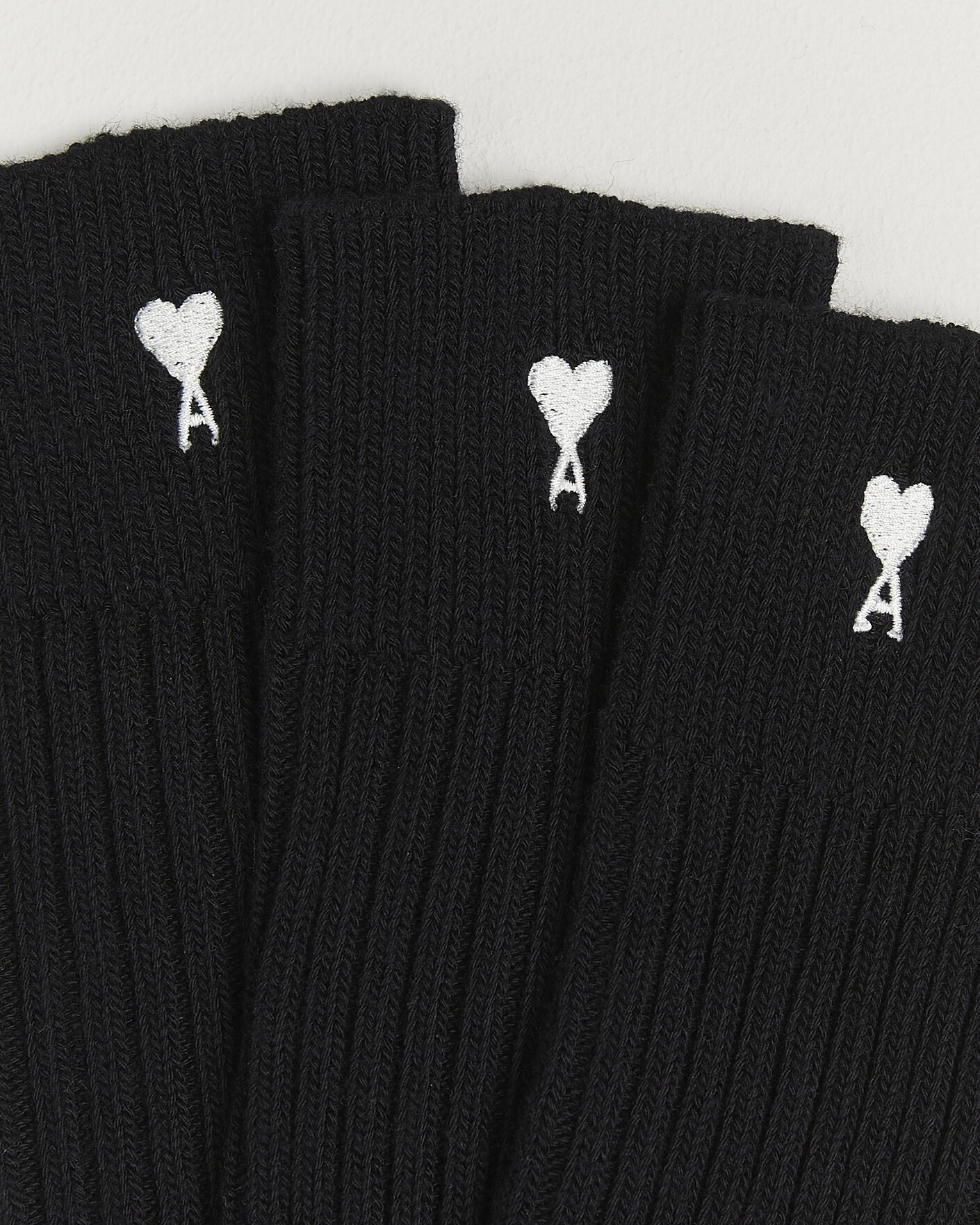 Herre | Undertøj | AMI | 3-Pack Heart Logo Cotton Socks Black