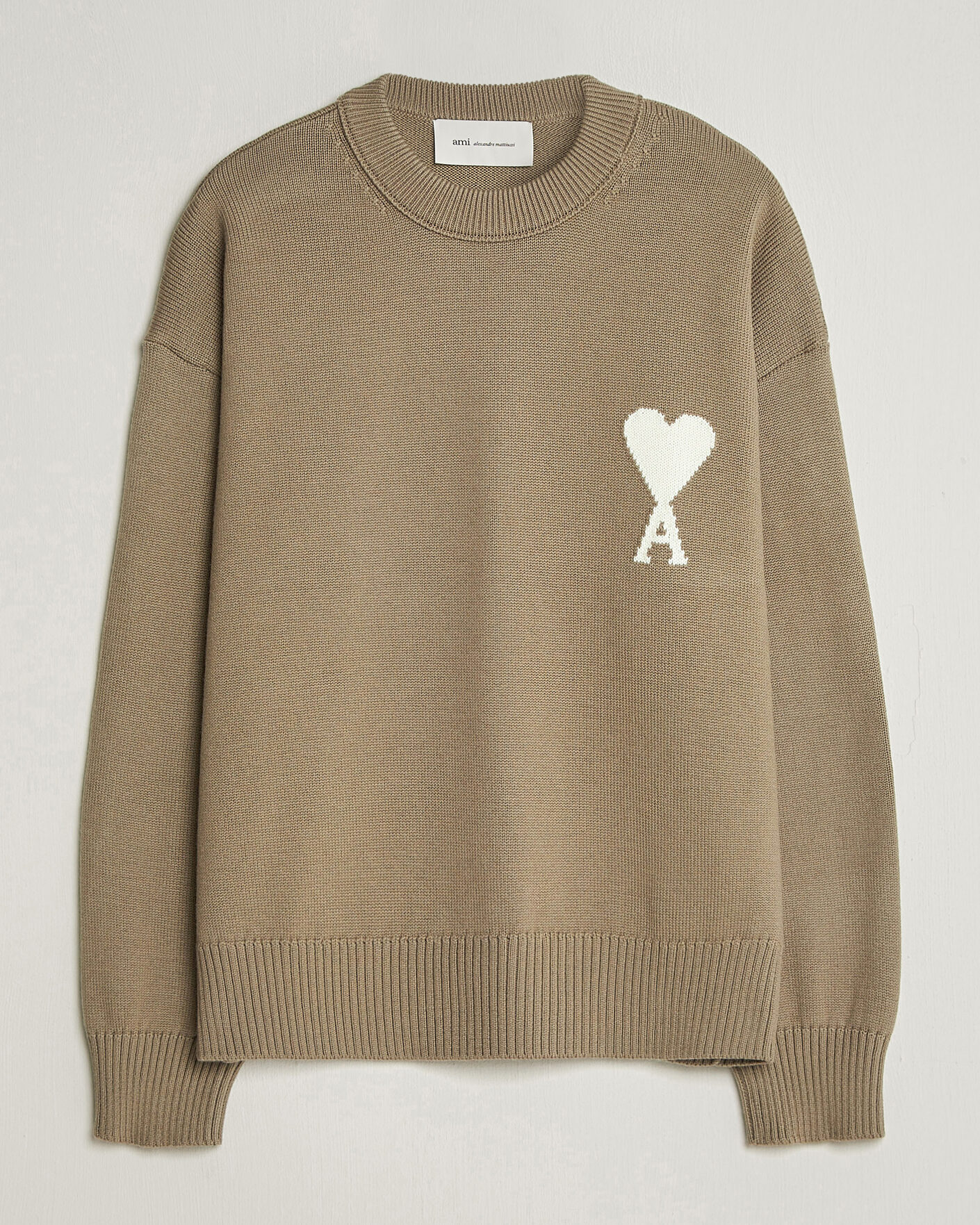 Herre | Trøjer | AMI | Big Heart Wool Sweater Beige