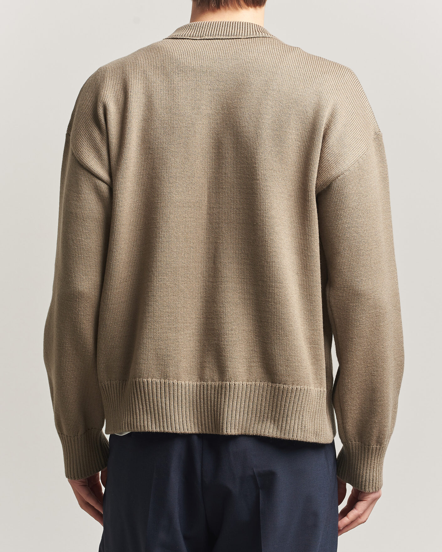 Herre | Trøjer | AMI | Big Heart Wool Sweater Beige
