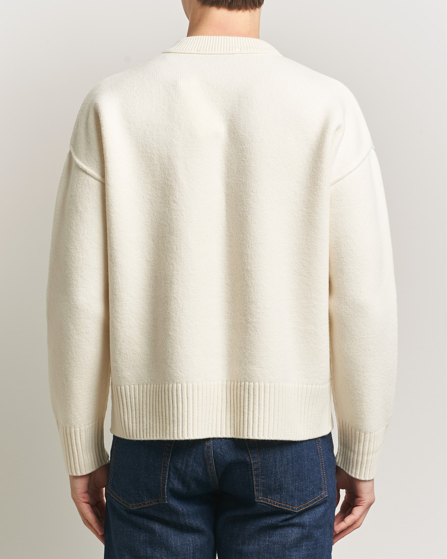 Herre | Trøjer | AMI | Big Heart Wool Sweater Ecru