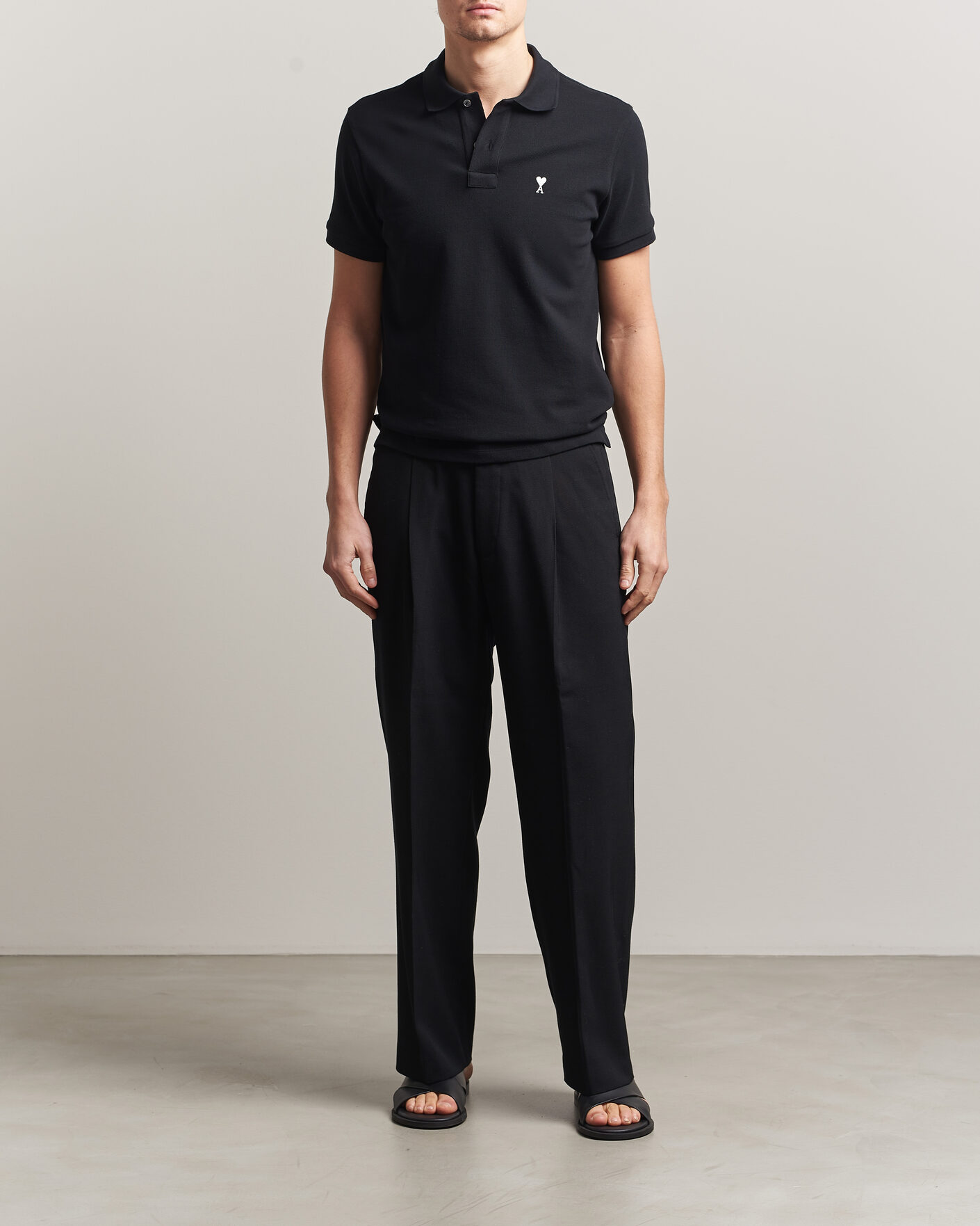 Herre | Polotrøjer | AMI | Contrast Heart Logo Polo Black