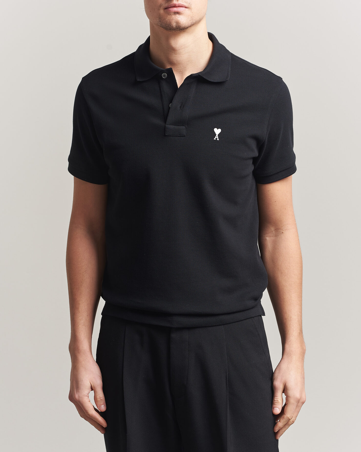 Herre | Polotrøjer | AMI | Contrast Heart Logo Polo Black