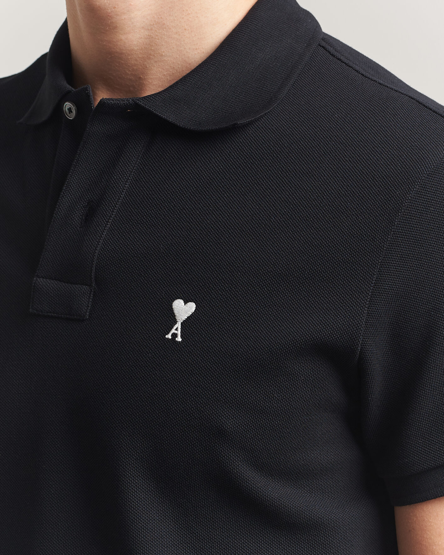 Herre | Polotrøjer | AMI | Contrast Heart Logo Polo Black