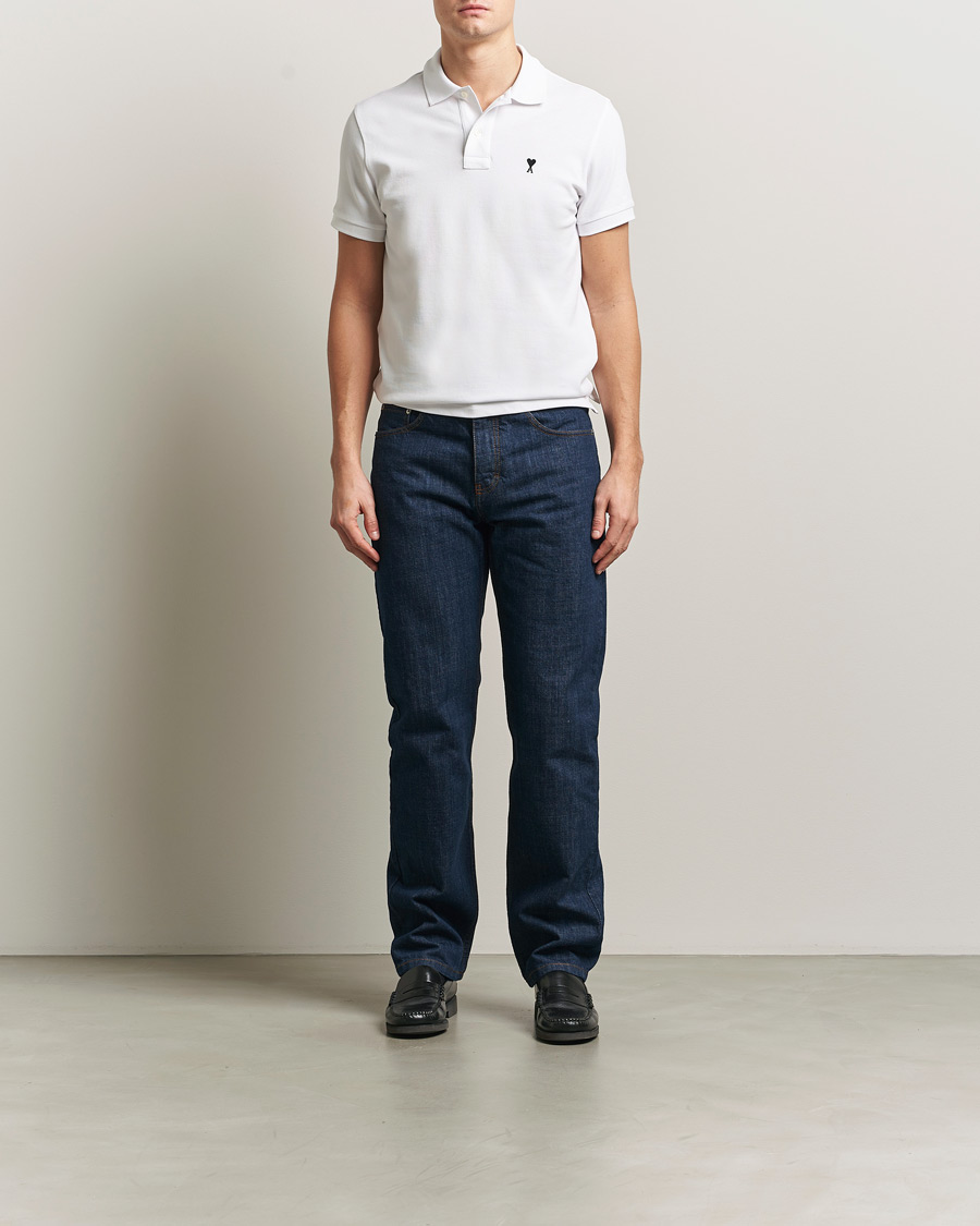 Herre | Polotrøjer | AMI | Contrast Heart Logo Polo White